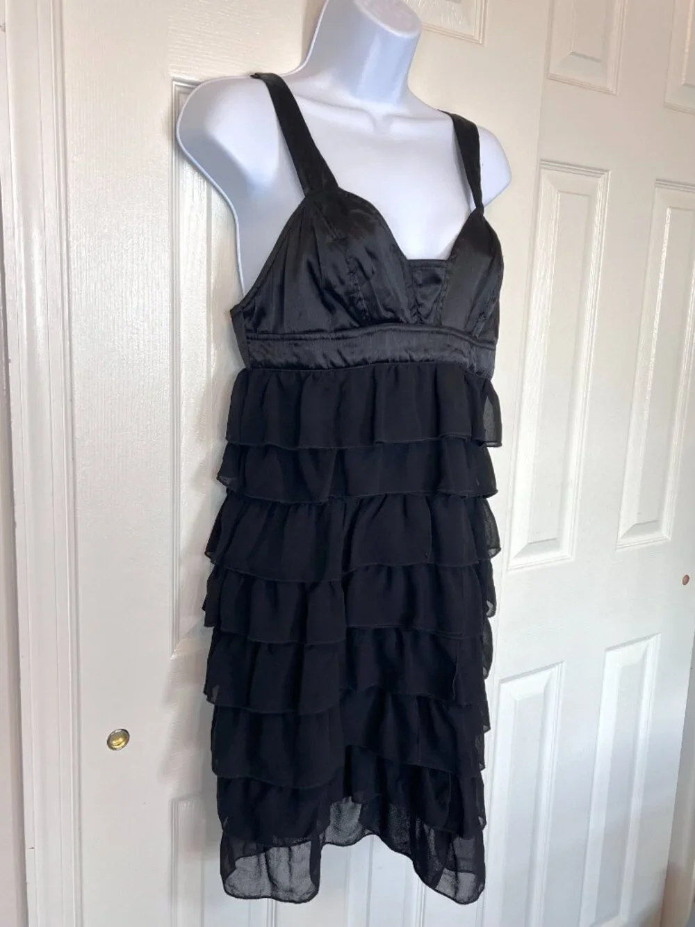 Y2K Charlotte Russe Black Tiered Open Back Mini Dress Size Homecoming Whimsygoth